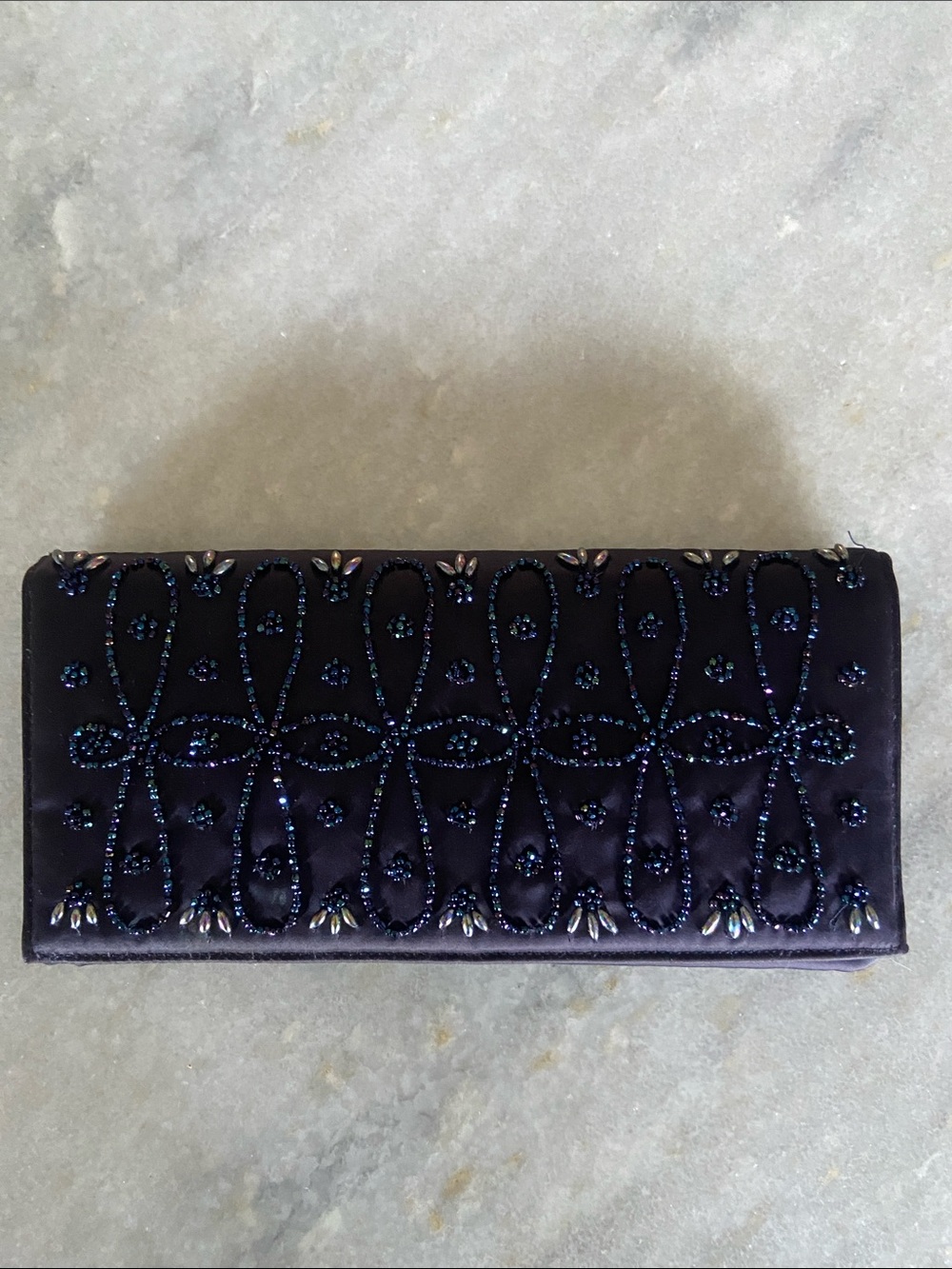 Vintage Magid Embellished Evening Clutch Wallet - Deep Purple